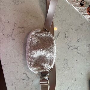 Cozy Sherpa Crossbody Bag - Cream